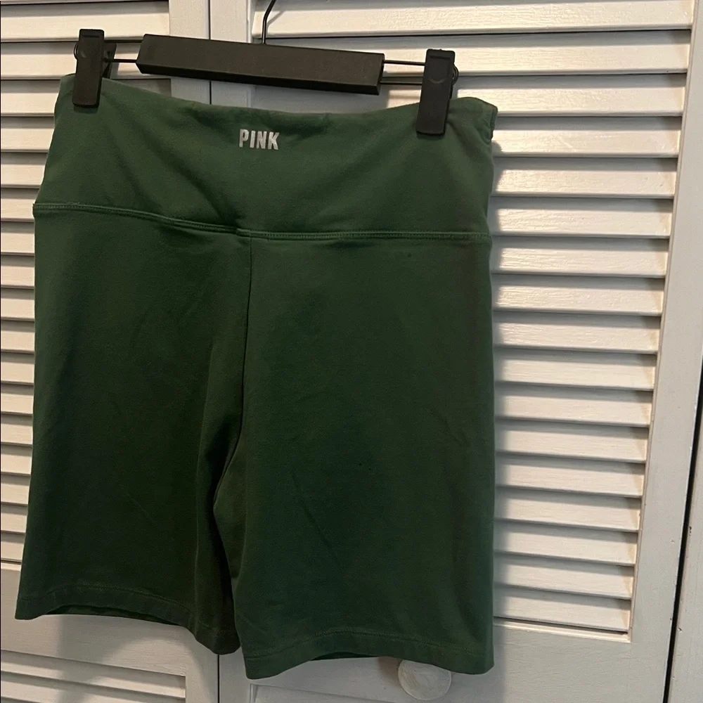 #1398=PINK Victoria's Secret Dark Green Bike Shorts - Picture 1 of 8